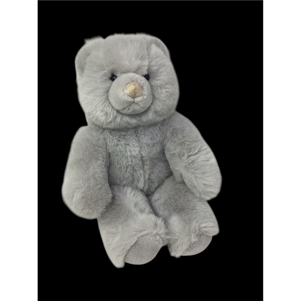 1985 Gund Pale Gray Bunky Teddy Bear Stuffed Animal Plush 11" Vintage Soft